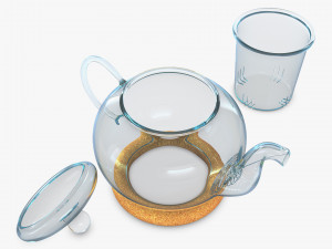 Glass Teapot 350ml M 1 Modelo 3D