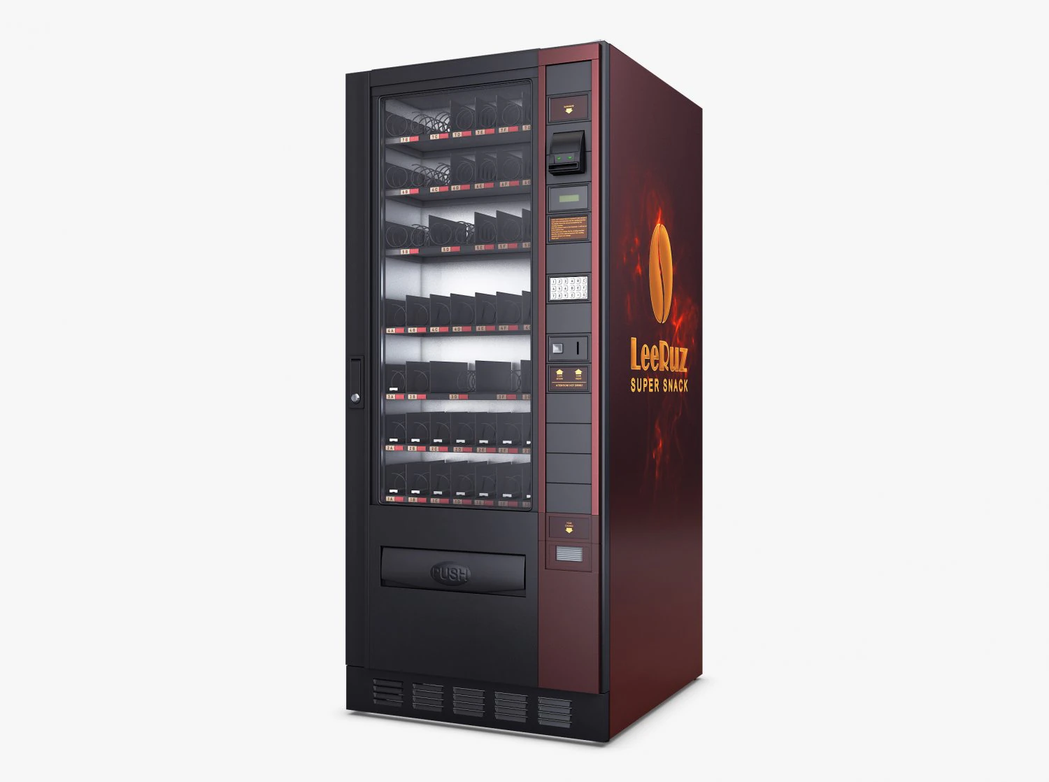 Snack Vending Machine Luce Eco M 1 3D Model .c4d .max .obj .3ds .fbx .stl .blend
