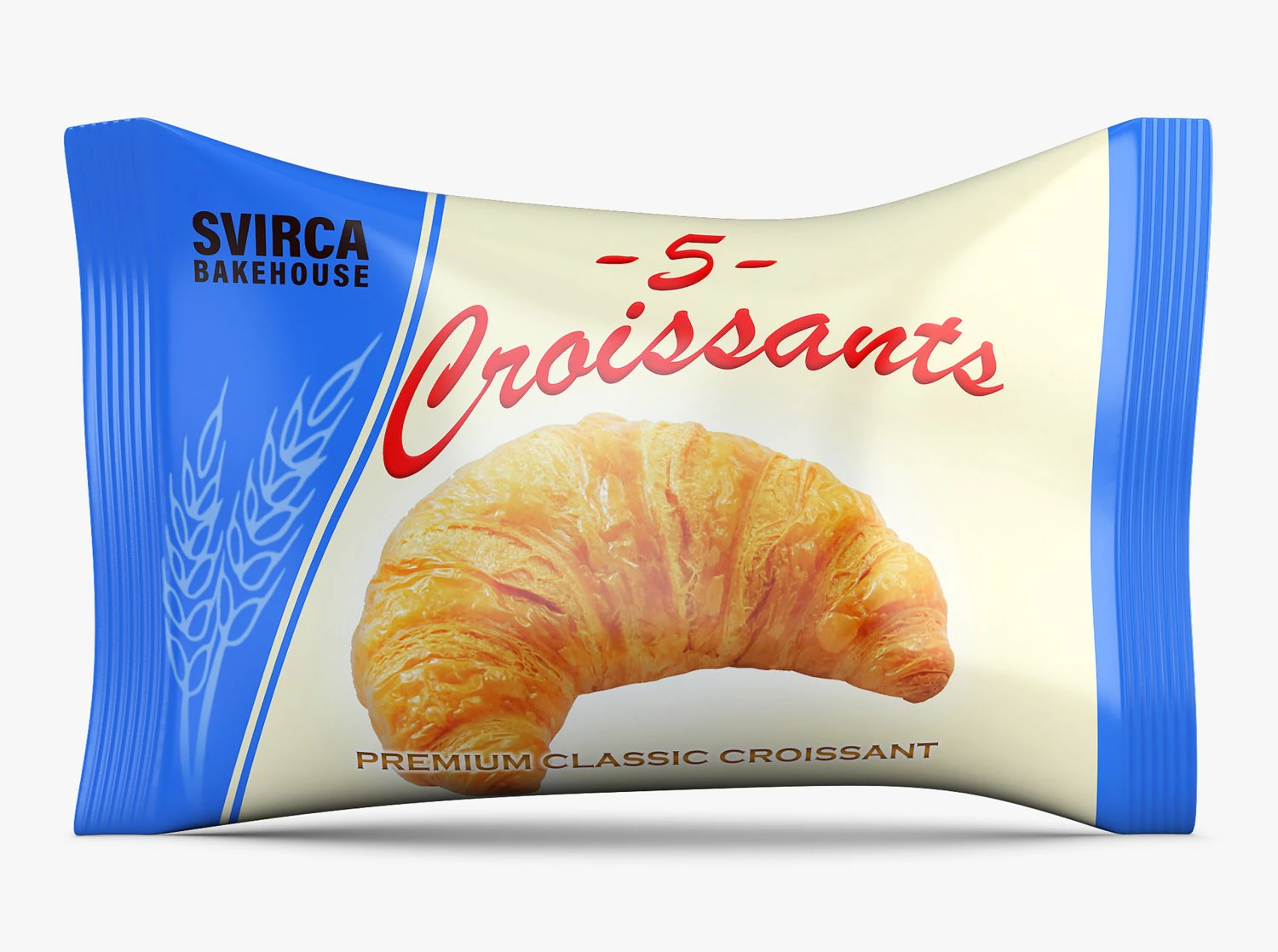 Croissant Packaging Svirca Simple M 1 3D Model .c4d .max .obj .3ds .fbx .stl .blend