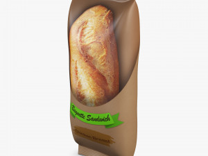Baguette Sandwich Packaging Simple M 1 3D-Modell