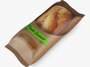 Baguette Sandwich Packaging Simple M 1 3D Model