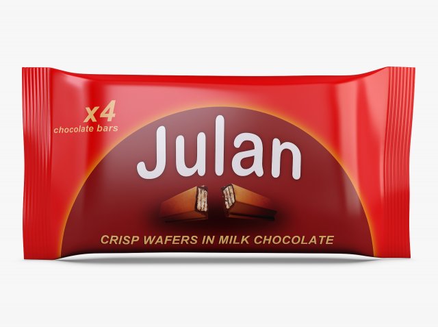 Chocolate Packaging Julan x4 Simple M 1 Model 3D .c4d .max .obj .3ds .fbx .stl .blend 