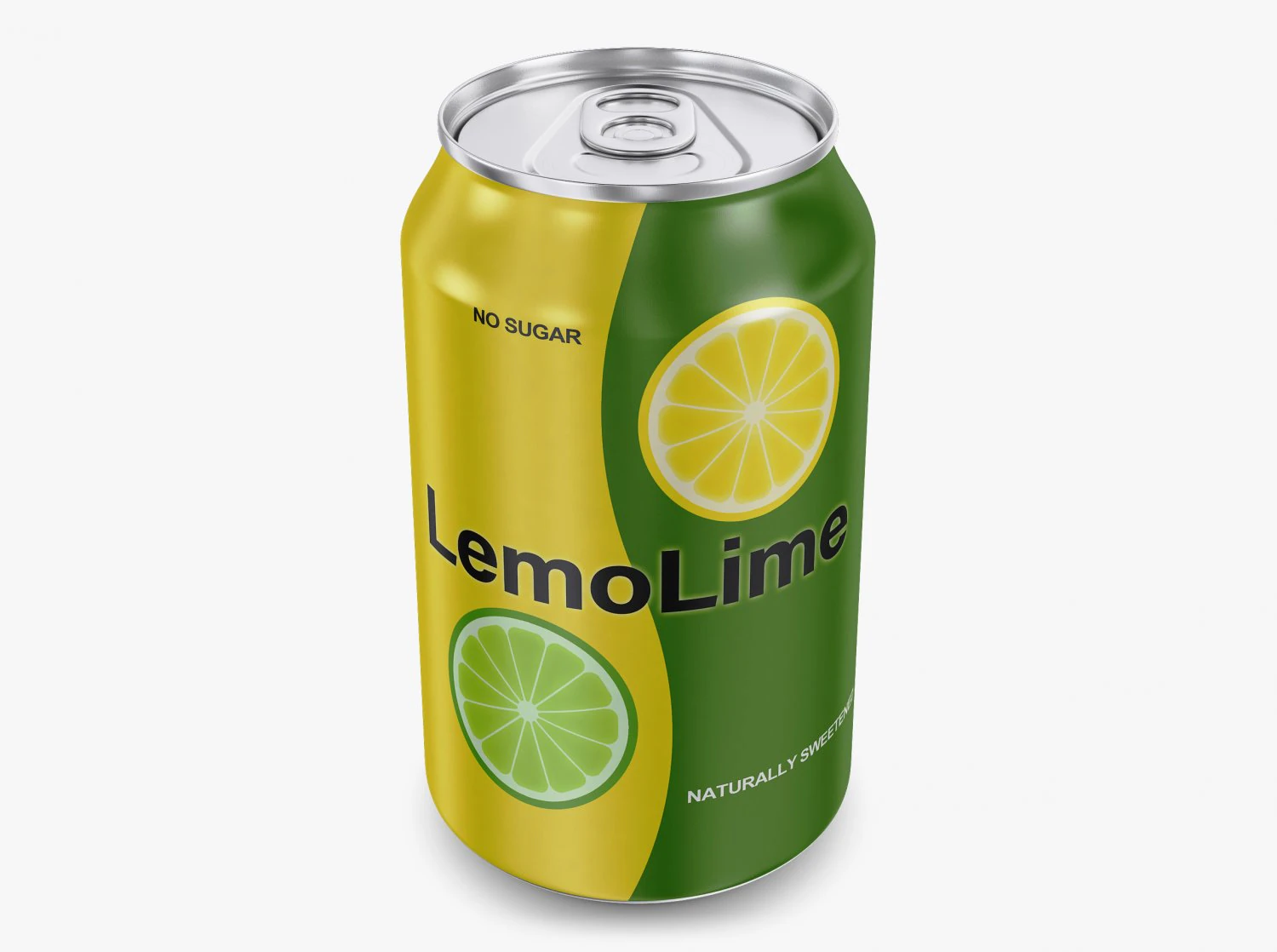 Lemolime Soda Can 330ml Semplice M 1 Modello 3D .c4d .max .obj .3ds .fbx .stl .blend 