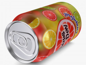 Citrus Day Grapefruit Soda Can 330ml Simple M 1 3D Model