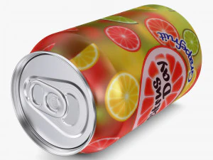 Citrus Day Grapefruit Soda Can 330ml Simple M 1 3D Model