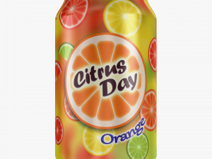 Citrus Day Orange Soda Can 330ml Simple M 1 3D Model