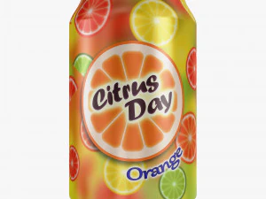 Citrus Day Orange Soda Can 330ml Simple M 1 3D Model