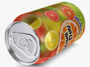 Citrus Day Orange Soda Can 330ml Simple M 1 3D Model