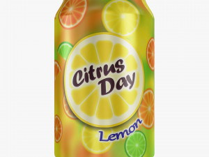 Citrus Day Lemon Soda Can 330ml Simple M 1 3D Model