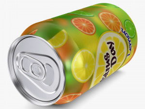 Citrus Day Lemon Soda Can 330ml Simple M 1 3D Model