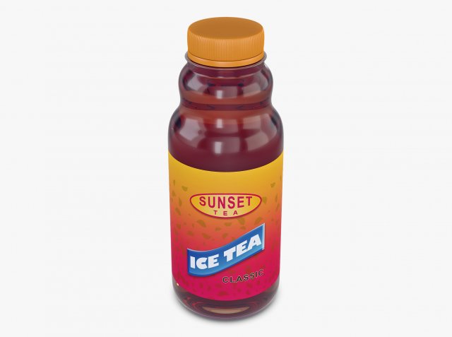 Ice Tea Classic Bottle 450ml Simple M 1 3D Model .c4d .max .obj .3ds .fbx .stl .blend 