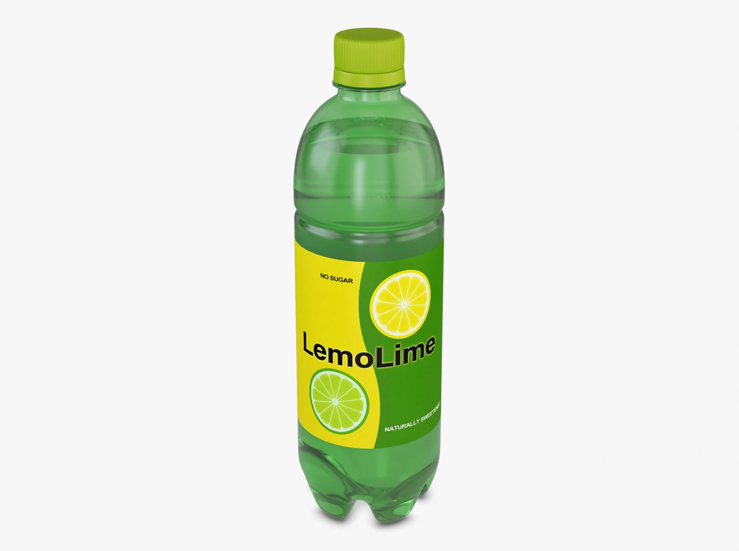Lemolime Bottle 500ml Simple M 1 3D Model .c4d .max .obj .3ds .fbx .stl .blend