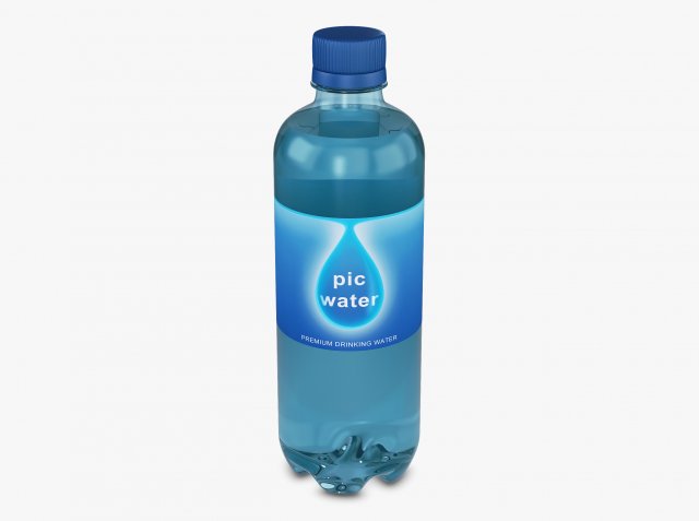 Pic Water Bottle 450ml Simple M 1 3D Model .c4d .max .obj .3ds .fbx .stl .blend 