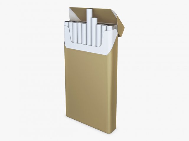 Cigarettes Pack Super Slims Opened M 1 3D 模型 .c4d .max .obj .3ds .fbx .stl .blend 