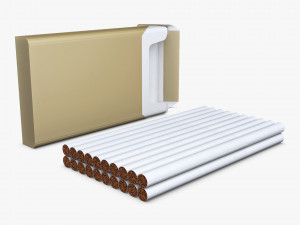 Cigarettes Pack Super Slims Opened M 1 3D 模型