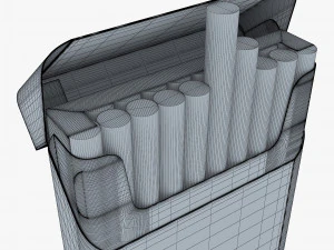 Cigarettes Pack Super Slims Opened M 1 3D Model