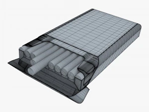 Cigarettes Pack Super Slims Opened M 1 3D Model