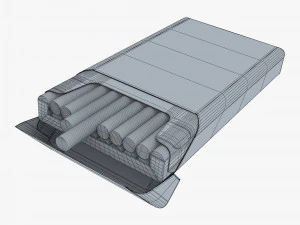 Cigarettes Pack Super Slims Opened M 1 3D Model