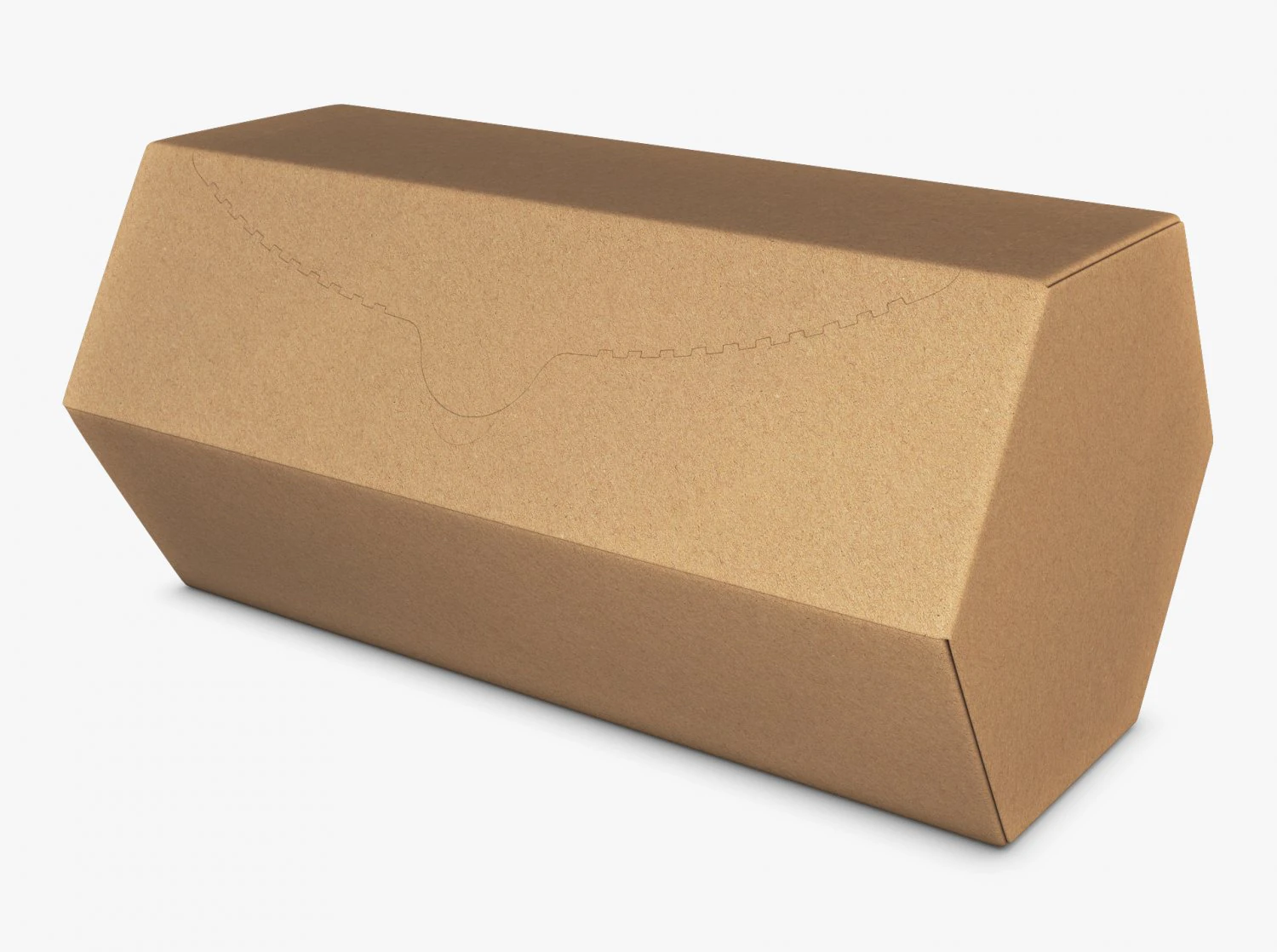 Package Cardboard Hexagon Box M 1 3D Model .c4d .max .obj .3ds .fbx .stl .blend 