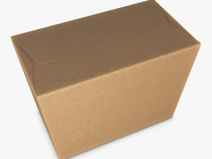 Package Cardboard Trapezoid Box M 1 3D Model
