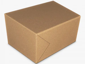 Package Cardboard Trapezoid Box M 1 3D Model