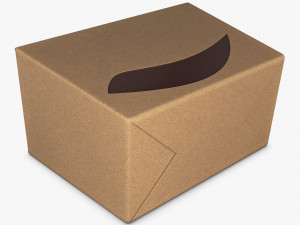 Package Cardboard Trapezoid Box With Window M 1 3D Model