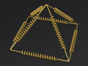 Golden Pyramid Yu Shynsye 15x15x105 M 1 3Dモデル