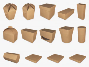 Сборник картонных коробок, том 1 3D Модель