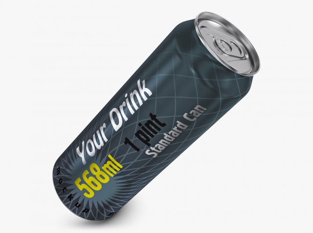 Aluminum Standard Can 568ml 1 Pinta v 2 Modelo 3D .c4d .max .obj .3ds .fbx .stl .blend 