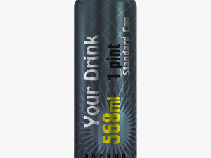 Алюминиевая стандартная банка 568 мл 1 Pinta v 2 3D Модель