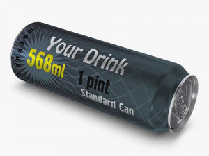 Алюминиевая стандартная банка 568 мл 1 Pinta v 2 3D Модель