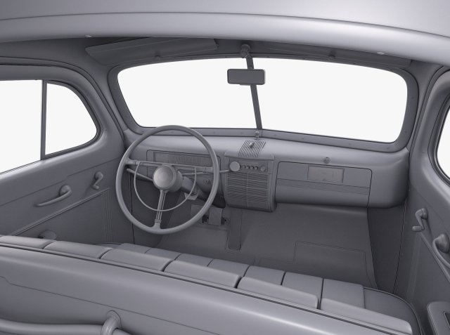 Interior Retro Car ZIS 110 1945-1961 M 1 3D 모델 .c4d .max .obj .3ds .fbx .stl .blend 