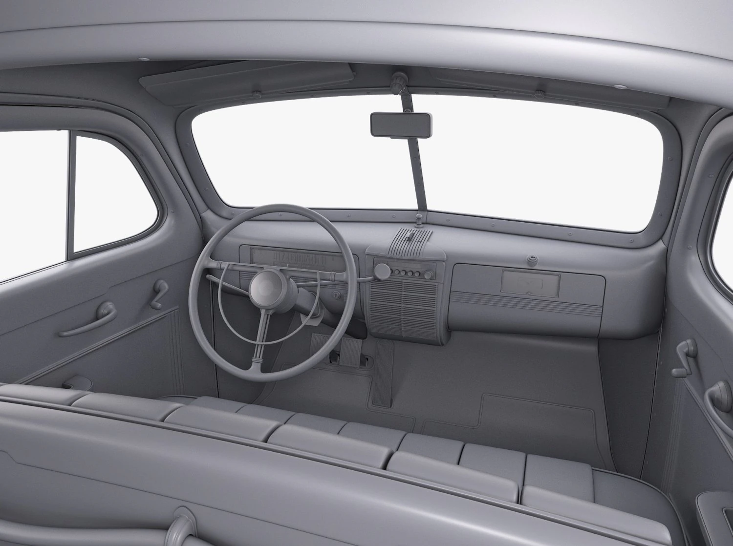 Interior Retro Car ZIS 110 1945-1961 M 1 3D Model .c4d .max .obj .3ds .fbx .stl .blend 