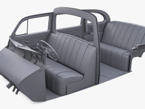 Interior Retro Car ZIS 110 1945-1961 M 1 3D Model