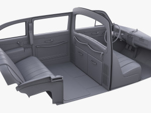 Interior Retro Car ZIS 110 1945-1961 M 1 3D 모델