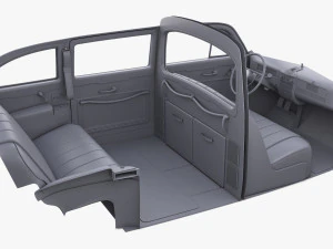 Interior Retro Car ZIS 110 1945-1961 M 1 3D Model