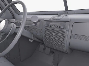 Interior Retro Car ZIS 110 1945-1961 M 1 3D Model
