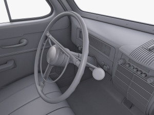 Interior Retro Car ZIS 110 1945-1961 M 1 3D 모델