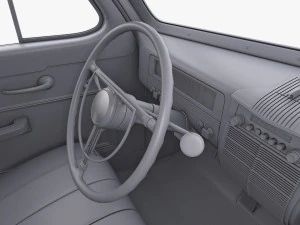 Interior Retro Car ZIS 110 1945-1961 M 1 3D Model