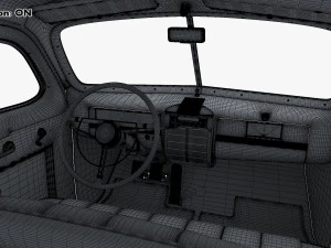Interior Retro Car ZIS 110 1945-1961 M 1 3D Model