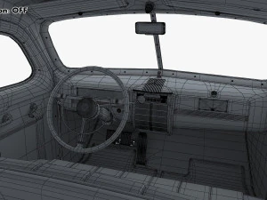 Interior Retro Car ZIS 110 1945-1961 M 1 3D Model