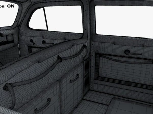 Interior Retro Car ZIS 110 1945-1961 M 1 3D Model