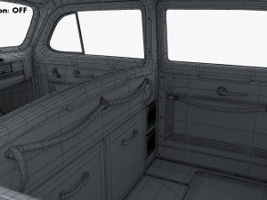 Interior Retro Car ZIS 110 1945-1961 M 1 3D Model