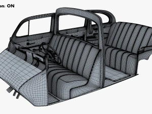 Interior Retro Car ZIS 110 1945-1961 M 1 3D Model