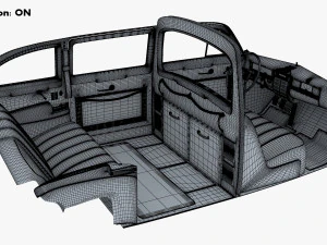 Interior Retro Car ZIS 110 1945-1961 M 1 3D Model