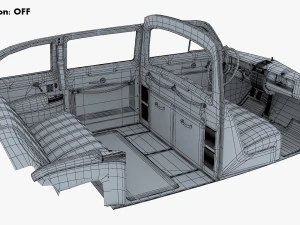 Interior Retro Car ZIS 110 1945-1961 M 1 3D Model