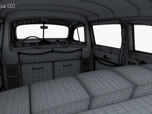 Interior Retro Car ZIS 110 1945-1961 M 1 3D Model
