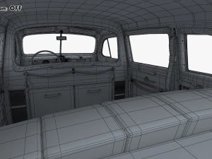 Interior Retro Car ZIS 110 1945-1961 M 1 3D Model