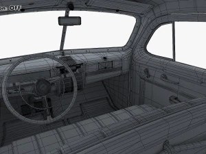 Interior Retro Car ZIS 110 1945-1961 M 1 3D Model