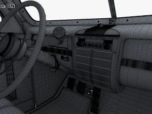 Interior Retro Car ZIS 110 1945-1961 M 1 3D Model